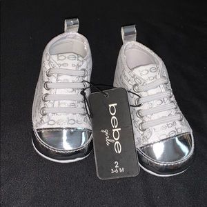 Silver & White BeBe Shoes